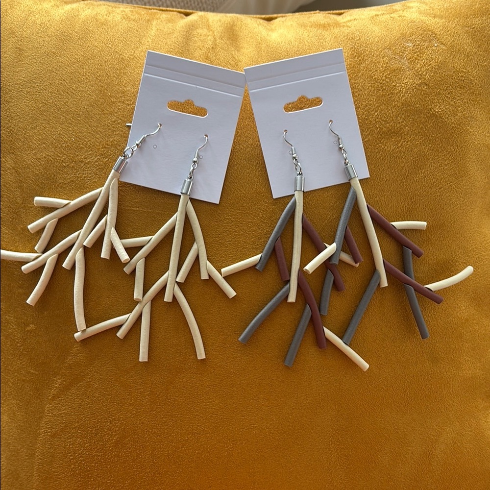 New Unique Branch-Inspired Earrings in Neutral Tones